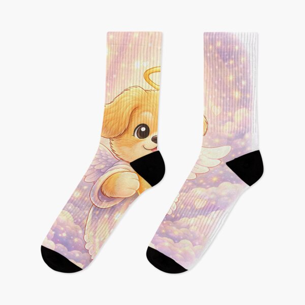 Item preview, Angel Puppy Holding Glowing Heart | Kawaii Guardian Dog in Heaven | Cute Pastel Fantasy Art Illustration designed and sold by Furfolkz.
