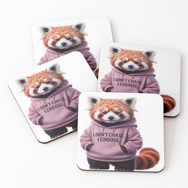 Item preview, Red Panda Power: I Don't Chase, I Choose Motivational Sticker designed and sold by ARTCREATESHOP.