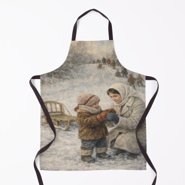 Item preview, To the Hill with Mom – Winter Childhood Memory designed and sold by ggstcraft.