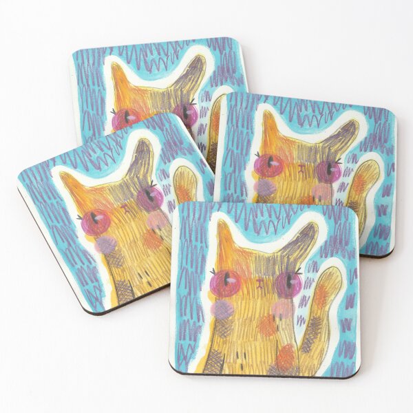 Item preview, Scratchy Cat - Mixed Media Print designed and sold by AimeeSStudio.