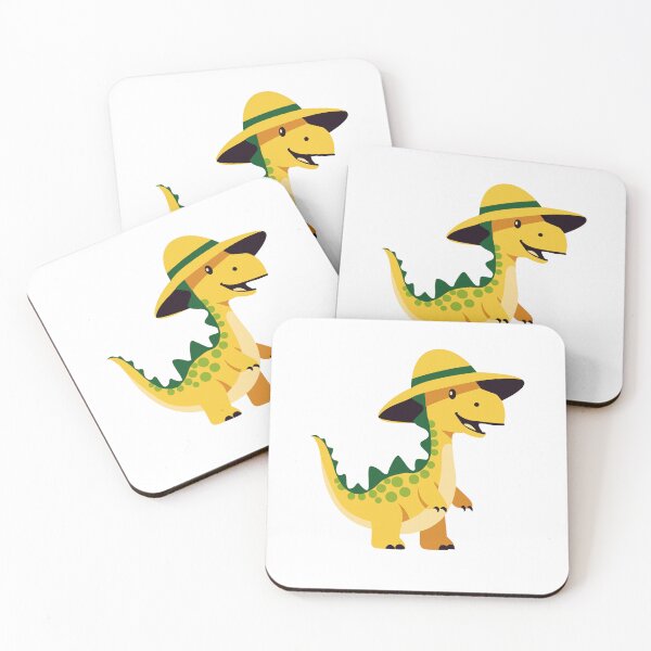 Item preview, Cute Yellow Dinosaur Wearing Hat designed and sold by IN Tales.