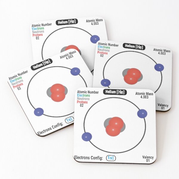 Item preview, Helium Atom Diagram (He) – Electron Configuration & Atomic Structure designed and sold by ElmonirPress.