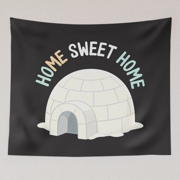 Item preview, Cozy Arctic Igloo Home Sweet Home Illustration designed and sold by SplashTastic.