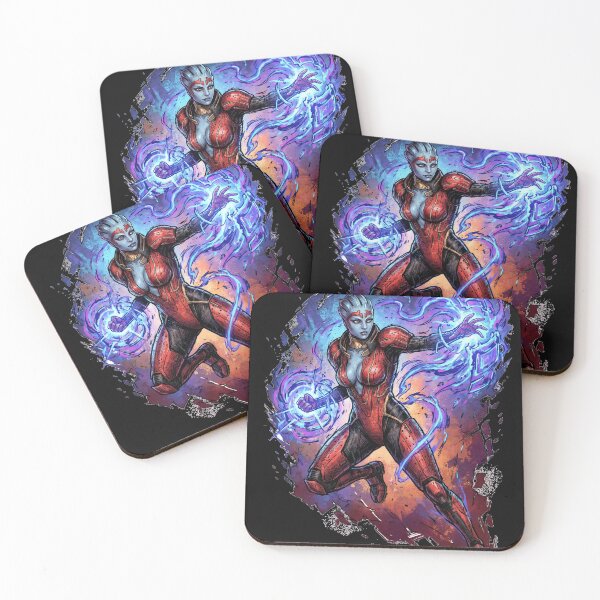 Item preview, Mass Effect Samara Justicar Ardat Yakshi Hunt Blue Skin Fan Art Illustration designed and sold by Senpaiwaves.