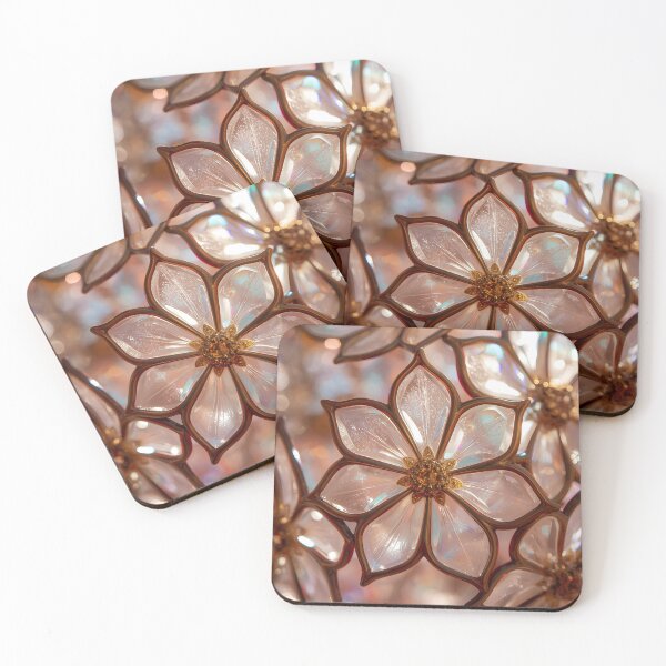 Item preview, Pearlescent Blossom – Stained Glass Floral Light Art designed and sold by FerryFineArt.