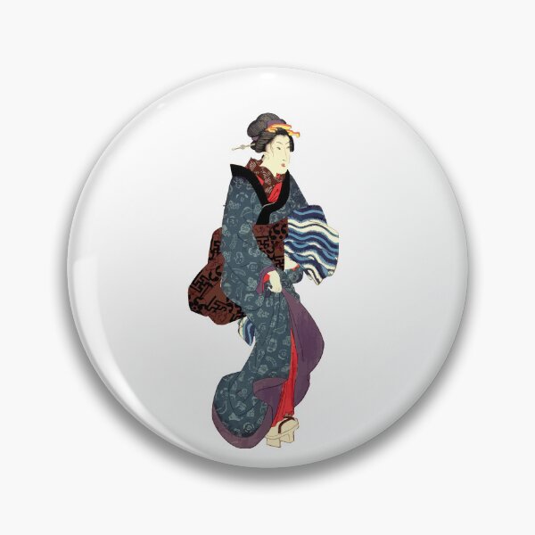 Item preview, Japan Ukiyoe blue black red kimono woman designed and sold by Ukiyoe_japan.