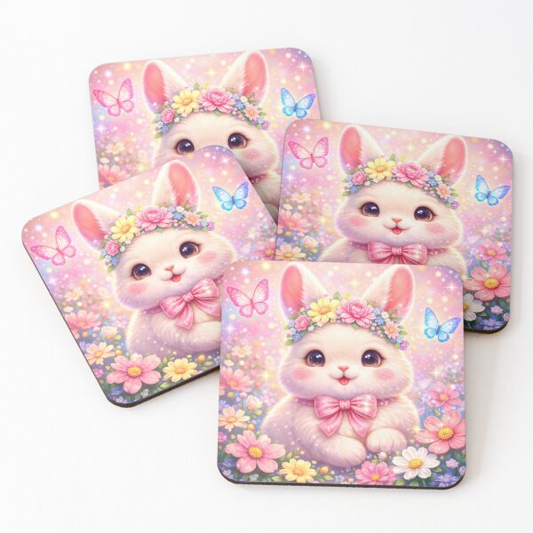 Item preview, Cute Bunny With Flowers and Butterflies designed and sold by Velaty.