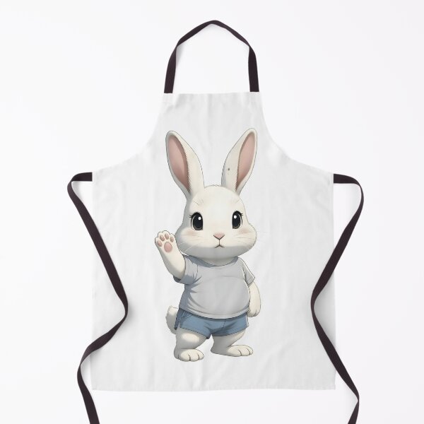 Item preview, Cute White Bunny Waving Hello Illustration designed and sold by PeaceHappyLove.