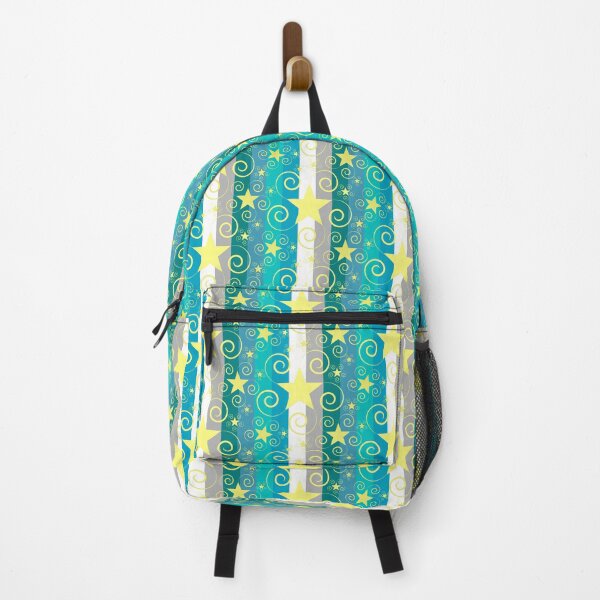 Item preview, Gold Stars with Swirls Stripes Halfdrop Teal Green Grey White designed and sold by Art in My Loft.