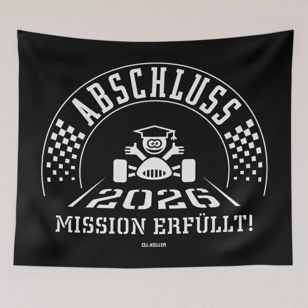 Item preview, Graduation 2026 – Mission Accomplished! (School graduation / Finish line / White) designed and sold by Roderix.