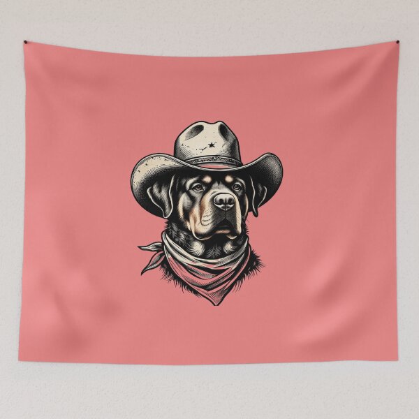 Item preview, Rottweiler Cowboy Hat Bandana Western Dog Humor designed and sold by GrumpySableye.