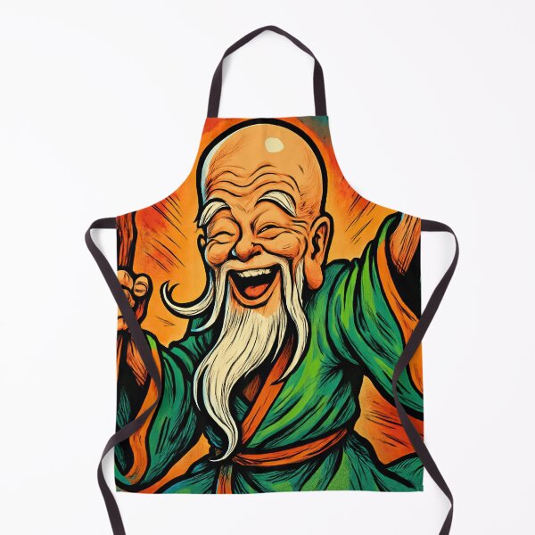 Item preview, Fukurokuju, Japanese God of Happiness, bald with long whiskers and an elongated forehead| Comics stylCartoone - designed and sold by ComicsFactory.