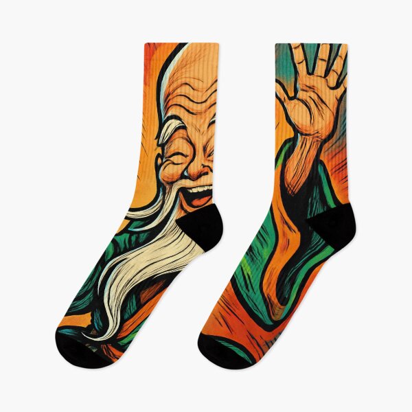 Item preview, Fukurokuju, Japanese God of Happiness, bald with long whiskers and an elongated forehead| Comics stylCartoone -  designed and sold by ComicsFactory.
