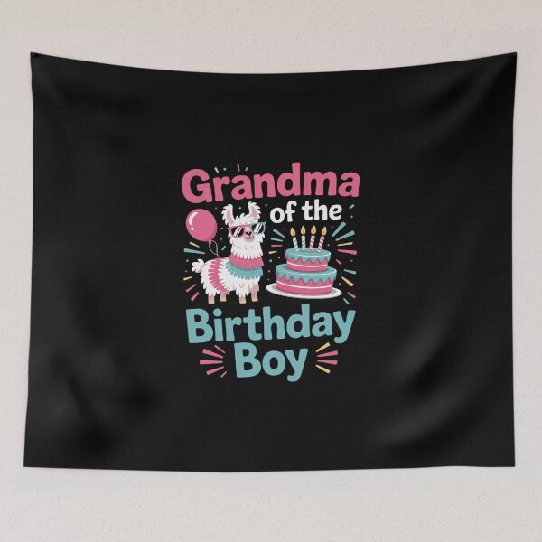 Item preview, grandma Birthday Boy Llama Pinata Party family mathing women designed and sold by DigitaldeligArt.