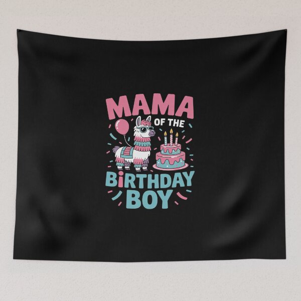 Item preview, mama Birthday Boy Llama Pinata Party family mathing women designed and sold by DigitaldeligArt.