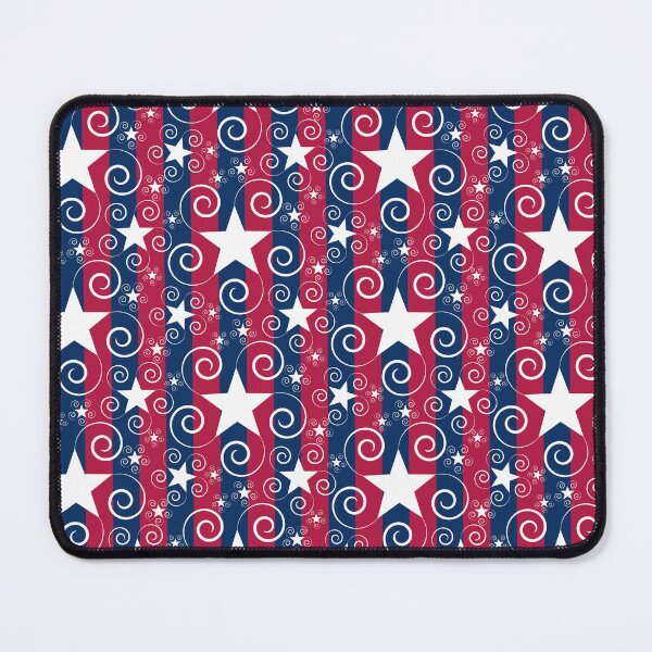 Item preview, Old Glory White Stars with Swirls Stripes Halfdrop Red Blue designed and sold by Art in My Loft.
