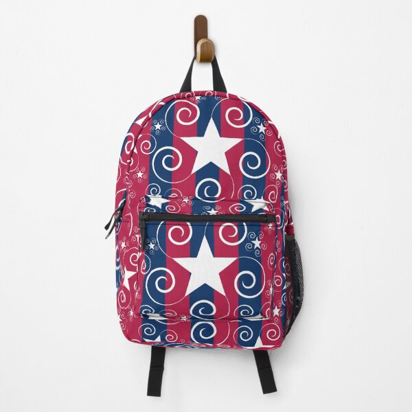 Item preview, Old Glory White Stars with Swirls Stripes Halfdrop Red Blue designed and sold by Art in My Loft.
