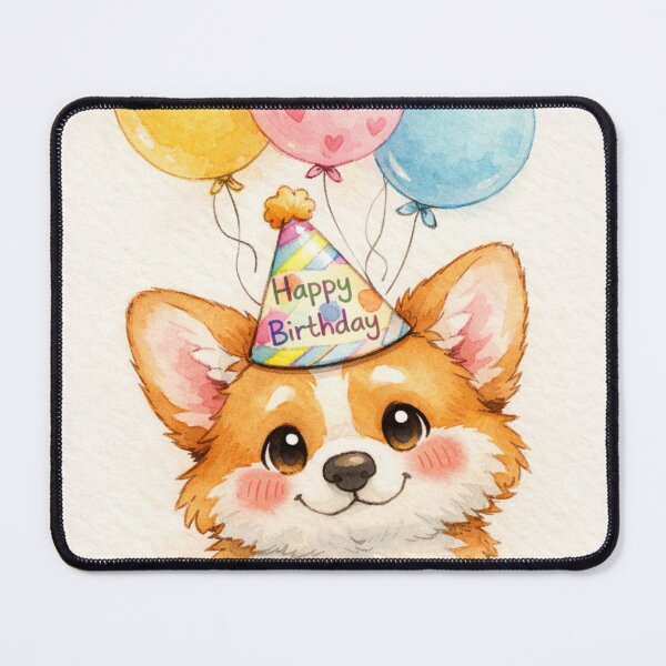 Item preview, Happy Birthday Corgi – Cute Puppy Birthday Illustration designed and sold by Darlin8888.