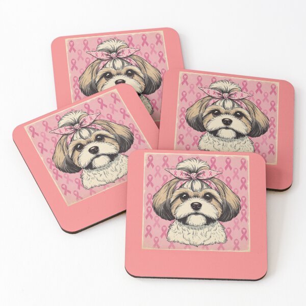 Item preview, Shih Tzu Dog With Pink Ribbon For Breast Cancer Awareness designed and sold by GrumpySableye.