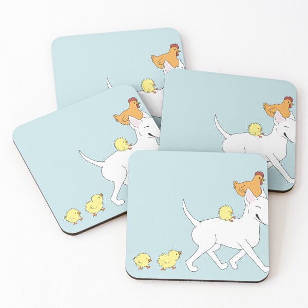 Item preview, Bull Terrier with fluffy friends designed and sold by Qtea.