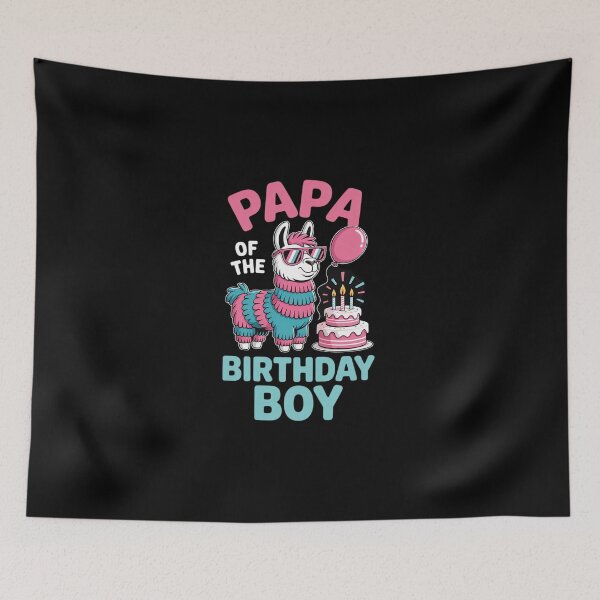 Item preview, papa of Birthday Boy Llama Pinata Party family mathing men designed and sold by DigitaldeligArt.