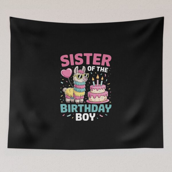 Item preview, Sister Birthday Boy Llama Pinata Party family mathing women designed and sold by DigitaldeligArt.
