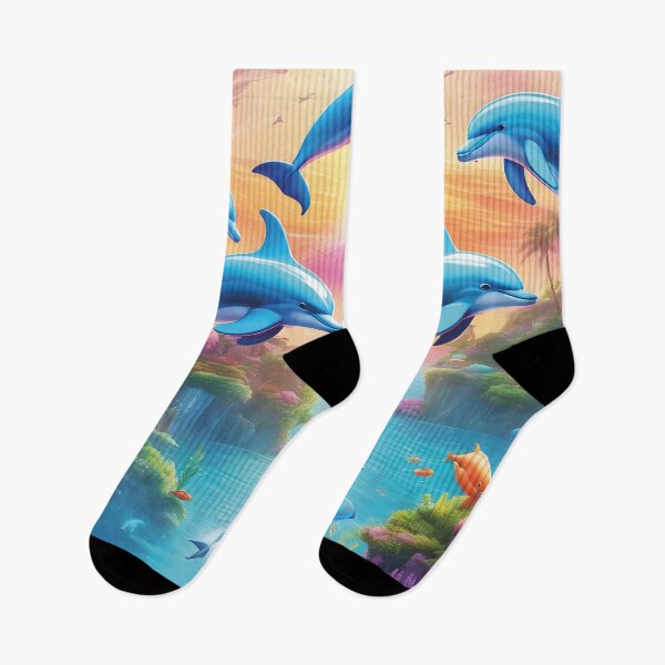 Item preview, Dolphins in the coral reef – Magical underwater world aesthetics designed and sold by Mauswohn.
