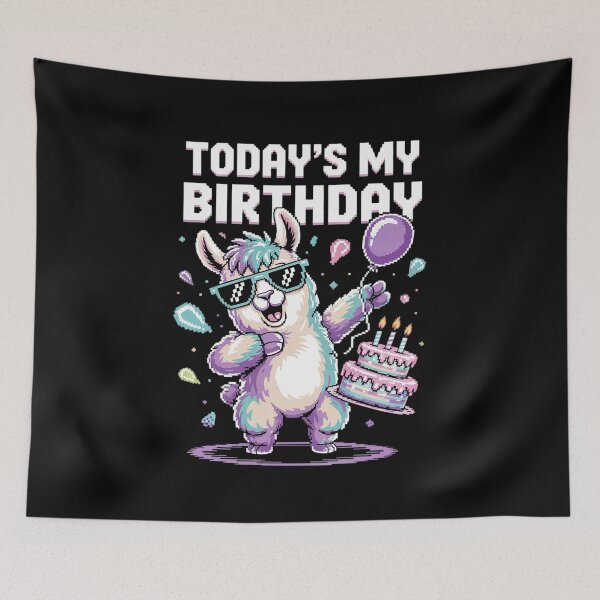 Item preview, Todays My Birthday Llama Pinata Birthday Party Boy Girl Bday designed and sold by MarkLeedsArt.