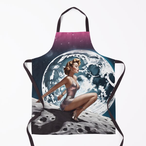 Item preview, Pin-up girl on the moon – retro space aesthetic designed and sold by Mauswohn.