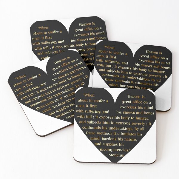 Item preview, Mencius Quote in Heart with Gold Gradient Text designed and sold by TheIconSmith.