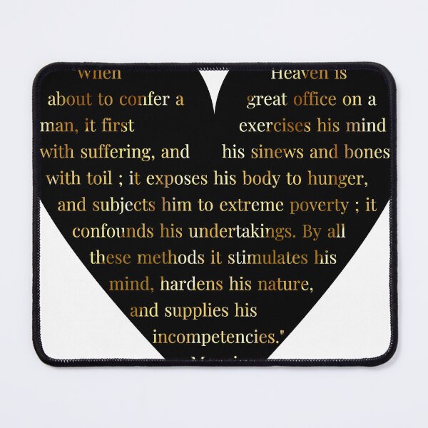 Item preview, Mencius Quote in Heart with Gold Gradient Text designed and sold by TheIconSmith.