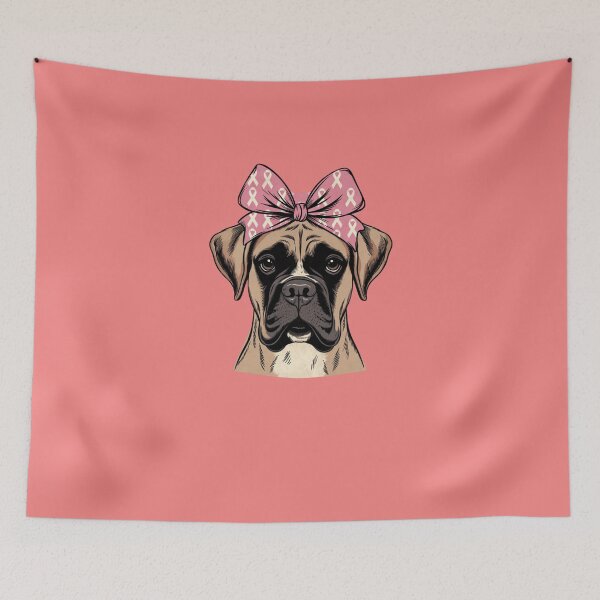 Item preview, Boxer Dog With Pink Ribbon Bow Breast Cancer Awareness designed and sold by GrumpySableye.