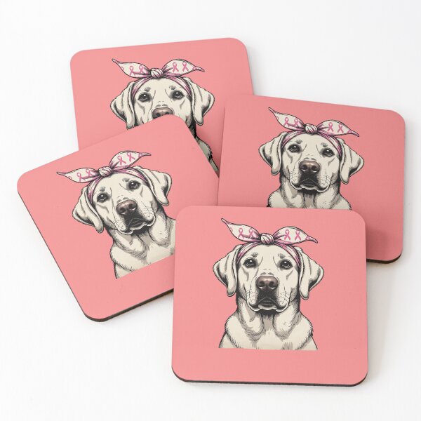 Item preview, Labrador Retriever Pink Ribbon Bandana Breast Cancer Awareness designed and sold by GrumpySableye.