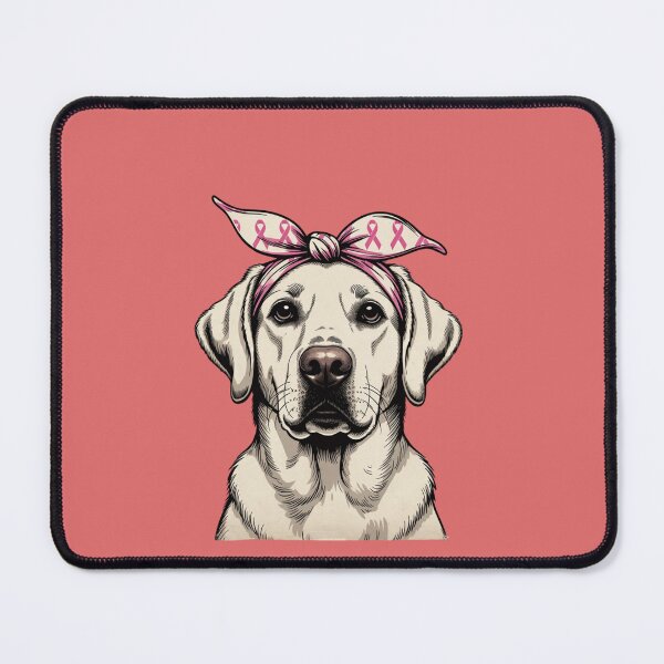 Item preview, Labrador Retriever Pink Ribbon Bandana Breast Cancer Awareness designed and sold by GrumpySableye.
