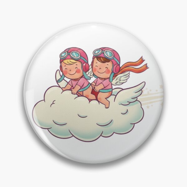 Item preview, Retro Cupid Pilots on a Cosmic Cloud designed and sold by LK-DXB.