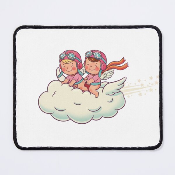 Item preview, Retro Cupid Pilots on a Cosmic Cloud designed and sold by LK-DXB.