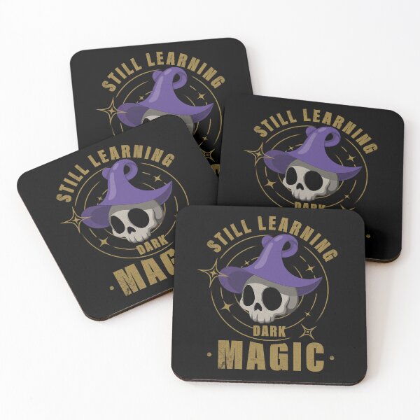 Item preview, Still Learning Dark Magic – Cute Wizard Skull Fantasy Art designed and sold by DREEMBLOOM Designs.