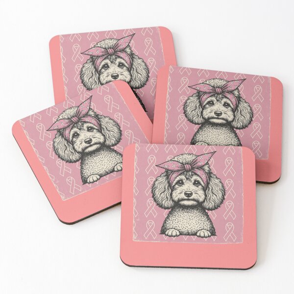 Item preview, Poodle With Pink Ribbon Headband Breast Cancer Awareness designed and sold by GrumpySableye.