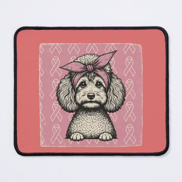 Item preview, Poodle With Pink Ribbon Headband Breast Cancer Awareness designed and sold by GrumpySableye.