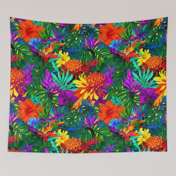 Item preview, Tropical Bloomscape – Exotic Floral Jungle Pattern designed and sold by meesub.
