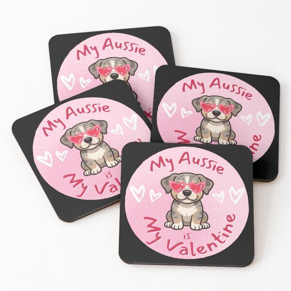Item preview, My Aussie Is My Valentine – Cute Australian Shepherd Dog designed and sold by magziIIa.