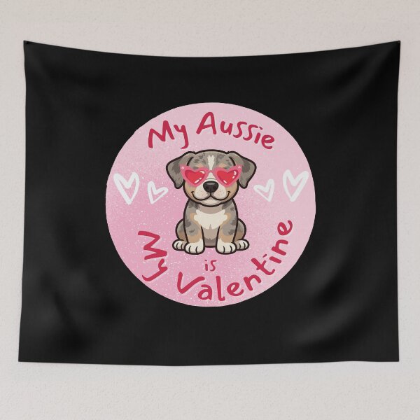 Item preview, My Aussie Is My Valentine – Cute Australian Shepherd Dog designed and sold by magziIIa.