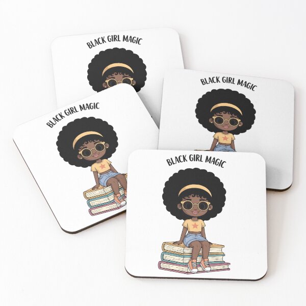 Item preview, Bookish Afro Queen – Black Girl Reading Illustration designed and sold by KivaroArt.