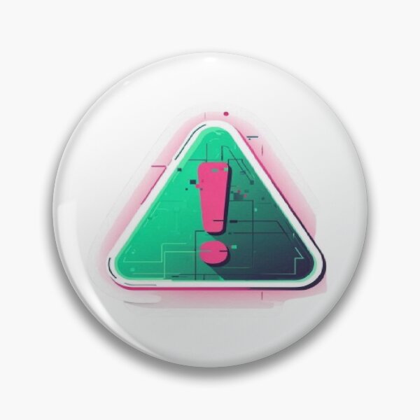 Item preview, Neon Cyberpunk Glitch Warning Sign - Tech Hazard Symbol designed and sold by RetroRascalStudio.