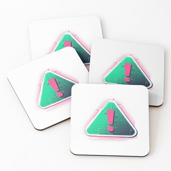 Item preview, Neon Cyberpunk Glitch Warning Sign - Tech Hazard Symbol designed and sold by RetroRascalStudio.