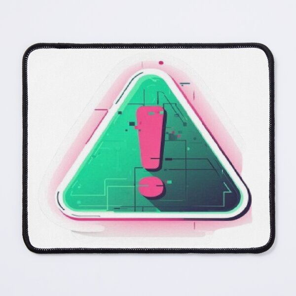 Item preview, Neon Cyberpunk Glitch Warning Sign - Tech Hazard Symbol designed and sold by RetroRascalStudio.