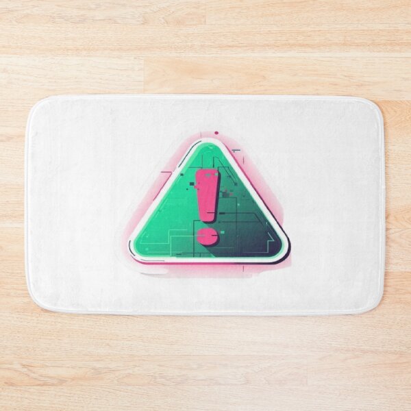 Item preview, Neon Cyberpunk Glitch Warning Sign - Tech Hazard Symbol designed and sold by RetroRascalStudio.