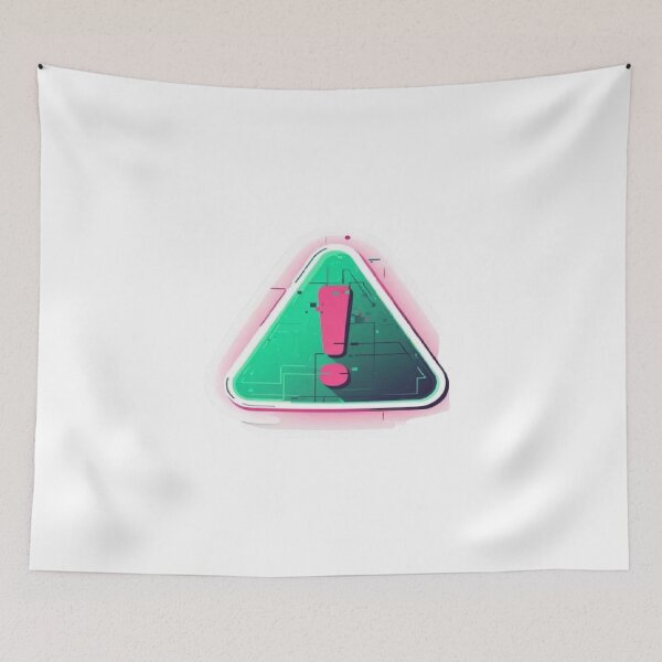 Item preview, Neon Cyberpunk Glitch Warning Sign - Tech Hazard Symbol designed and sold by RetroRascalStudio.