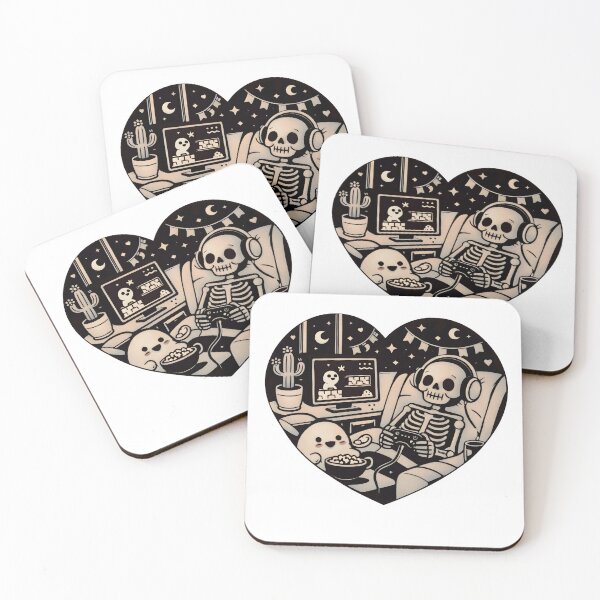 Item preview, Cute Skeleton Gamer Night – Cozy Halloween Aesthetic designed and sold by Senkov.