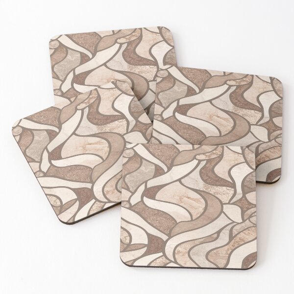Item preview, Organic Curve Mosaic Pattern in Calm Stone Tones designed and sold by mari0n980.